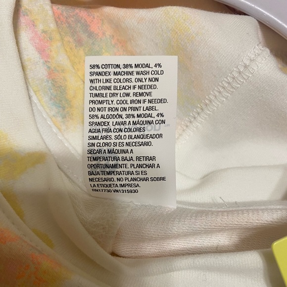 NWT All in Motion crew neck pullover in light pink tie dye, Sz. Lg. - Picture 7 of 7